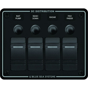 Blue Sea 8372 Water Resistant 4 Position - Black - Horizontal Mount Panel [8372]