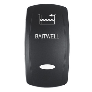 Pacer Actuator - 'BAITWELL' f\/V Series Contura Switches - Black - Laser Etched (Top\/Bottom Light) [EV2LE-BTWL]