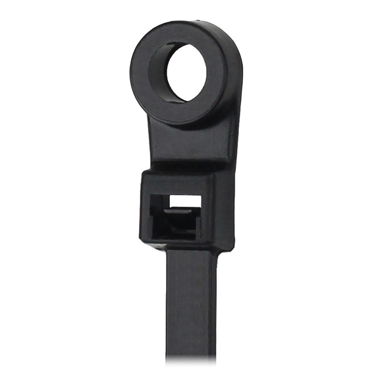 Pacer 8" Cable Tie w\/Mounting Ring - Black - 50lb Tensile Strength - 2" Bundle Diameter - 100 Piece Bag [CTMR2S-100BK]