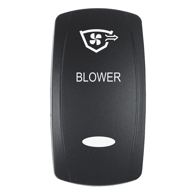 Pacer Actuator - 'BLOWER' f\/V Series Contura Switches - Black - Laser Etched (Top\/Bottom Light) [EV2LE-BLWR]