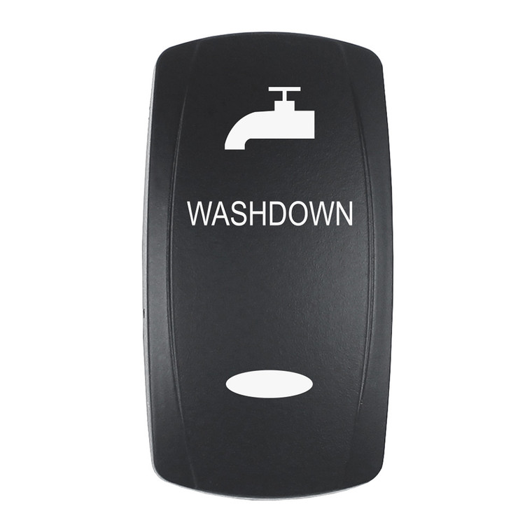 Pacer Actuator - 'WASHDOWN' f\/V Series Contura Switches - Black - Laser Etched (Top\/Bottom Light) [EV2LE-WSHDWN]