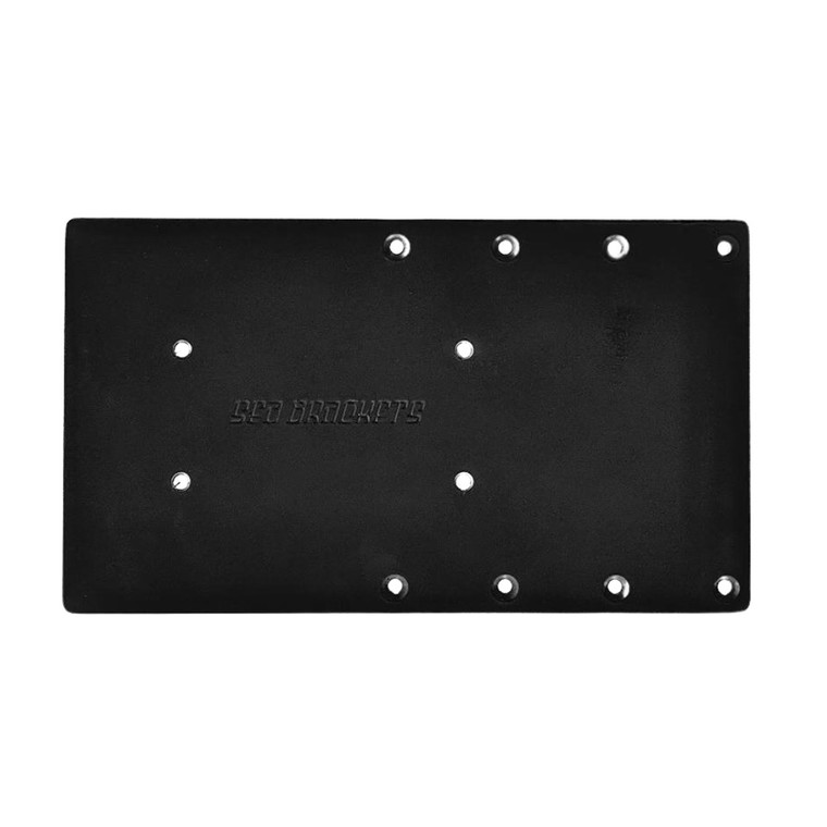 Sea Brackets 14" Straight Trolling Motor Plate f\/Garmin Kraken - Black [SEA2312-BLK]