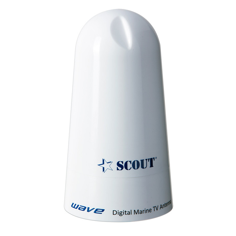 Scout Wave 4" White TV Antenna Omnidirectional 25dB Gain w\/10M, 75 ohms, Cable [PF AN NTV002]