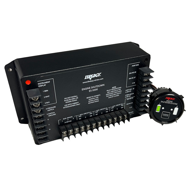 Fireboy-Xintex Engine Shutdown - 5 Circuit w\/20A Relays - Round Display [ES-5000-01]
