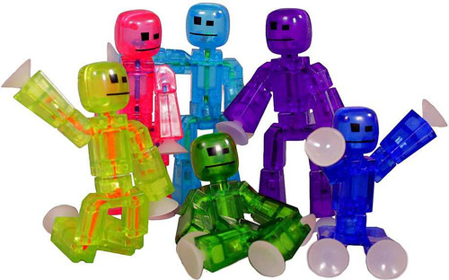 Stikbot 3-Inch Set of 6 Figures [Blue, Green, Purple, Light Green, Pink & Light Blue]