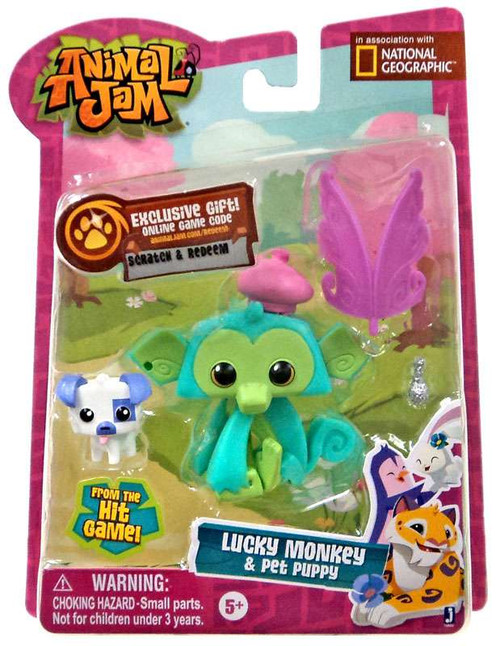 Animal Jam Lucky Monkey & Pet Puppy Mini Figure 2-Pack