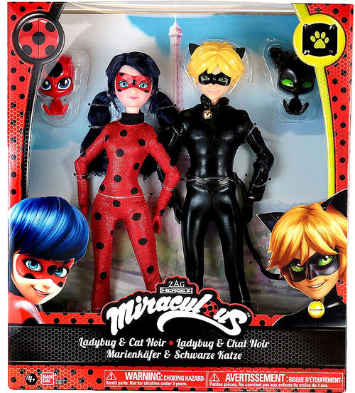 Zag Heroez Miraculous: Tales of Ladybug & Cat Noir Ladybug & Cat Noir 10-Inch Doll 2-Pack