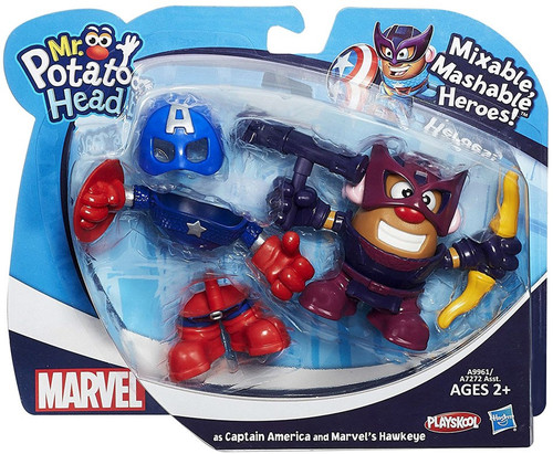 Marvel Playskool Mixable, Mashable Heroes! Captain America & Hawkeye Mr. Potato Head