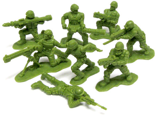 The Corps Elite Combat Squad of 8 1.75-Inch Army Men Minifigures [Olive Green]
