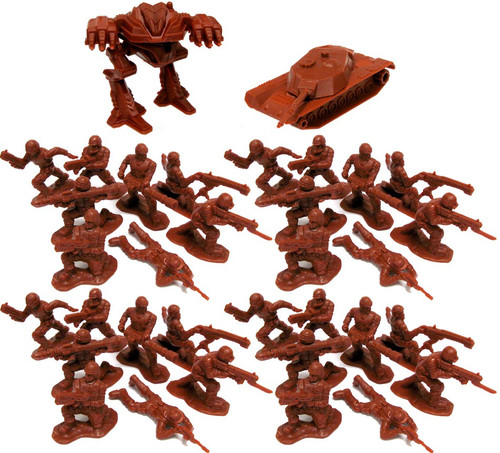The Corps Elite Dark Red Battalion 1.75-Inch Army Men Minifigures [34 Pieces]