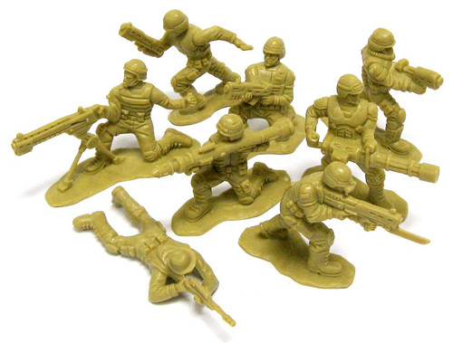 The Corps Elite Combat Squad of 8 1.75-Inch Army Men Minifigures [Tan]