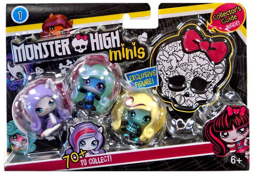 Monster High Minis Series 1 Lagoona Blue,Twyla & Catrine DeMew Mini Figure 3-Pack
