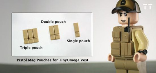 Tiny Tactical Pistol Magazine Double Pouch [Dark Tan]