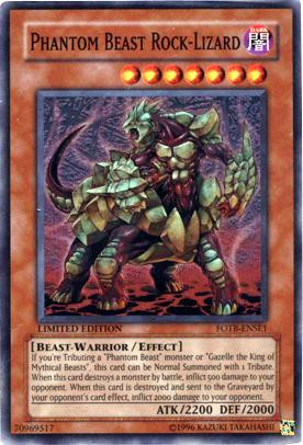 YuGiOh GX Force of the Breaker Special Edition Super Rare Phantom Beast Rock Lizard FOTB-ENSE1