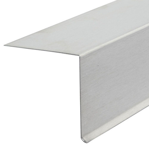Aluminum Flashing w/ Drip Edge | 040 clear pre-anodized - 2 ½" leg x 2 ½" leg x 1/2" hem x 72" long Aluminum Flashing w/ Drip Edge | 040 clear pre-anodized - 2 ½" leg x 2 ½" leg x 1/2" hem x 72" long