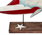Whale on Stand - Patriotic - Metal & Capiz