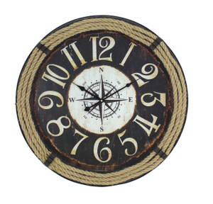 Compass Rose Clock with Rope 24" Compass Rose Clock with Rope 24"