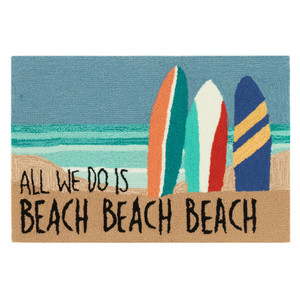 Frontporch Funny "Beach Beach Beach" Indoor/Outdoor Rug - 3 Sizes