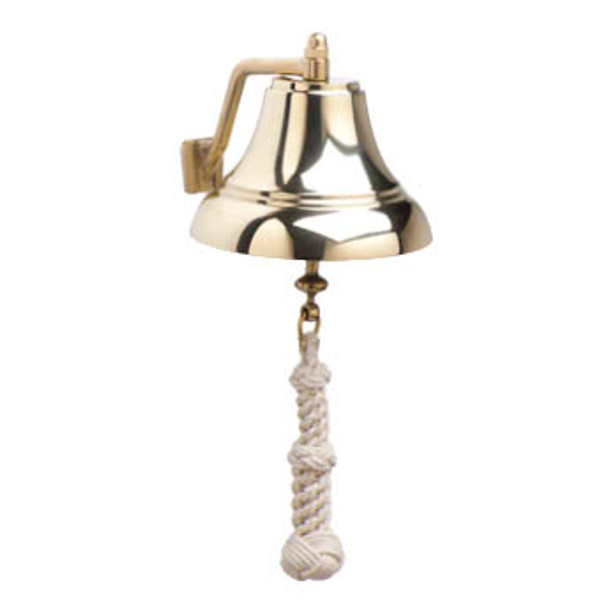 7" Brass Bell with Navy Monkey's Fist Lanyard
