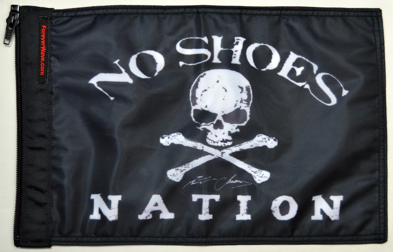 No Shoes Nation Flagge – 90x152 Cm, Doppelseitig, 3-lagig, Aus Strapazierfähigem Polyester, Mit 2 Messingösen – Für Innen & Außen