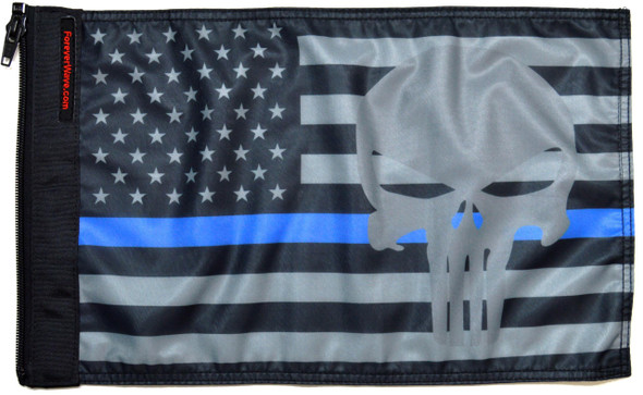 USA Subdued Thin Blue Line Punisher Flag