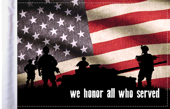 "We Honor All Who Served" Motorcycle Flag