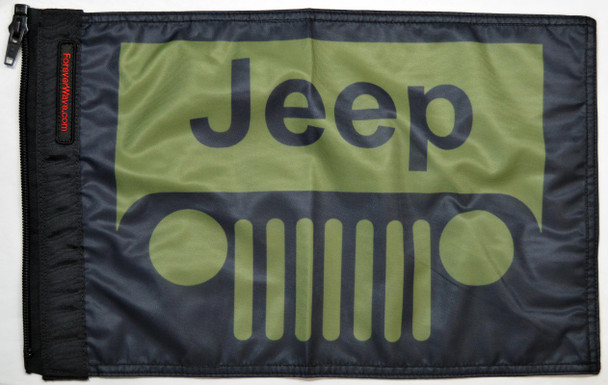 Jeep Grill OD Green Flag