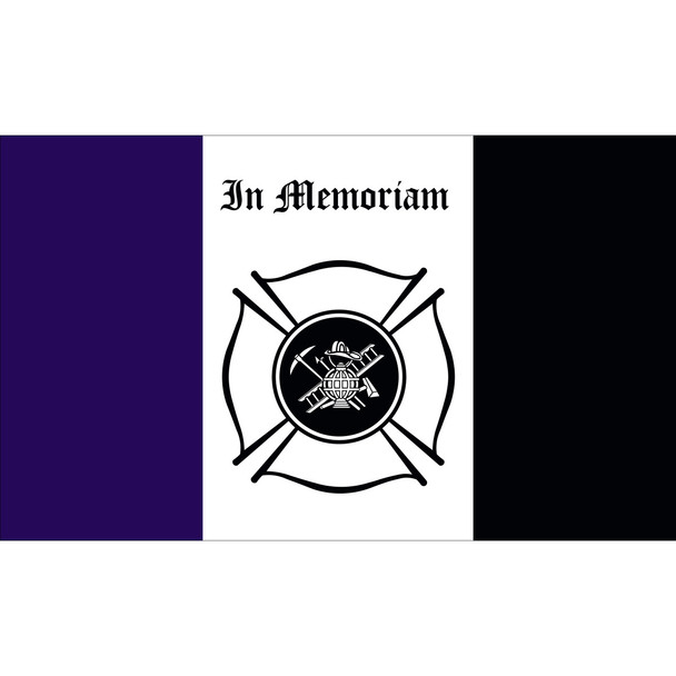 3' X 5' Nylon Firemen Mourning Flag