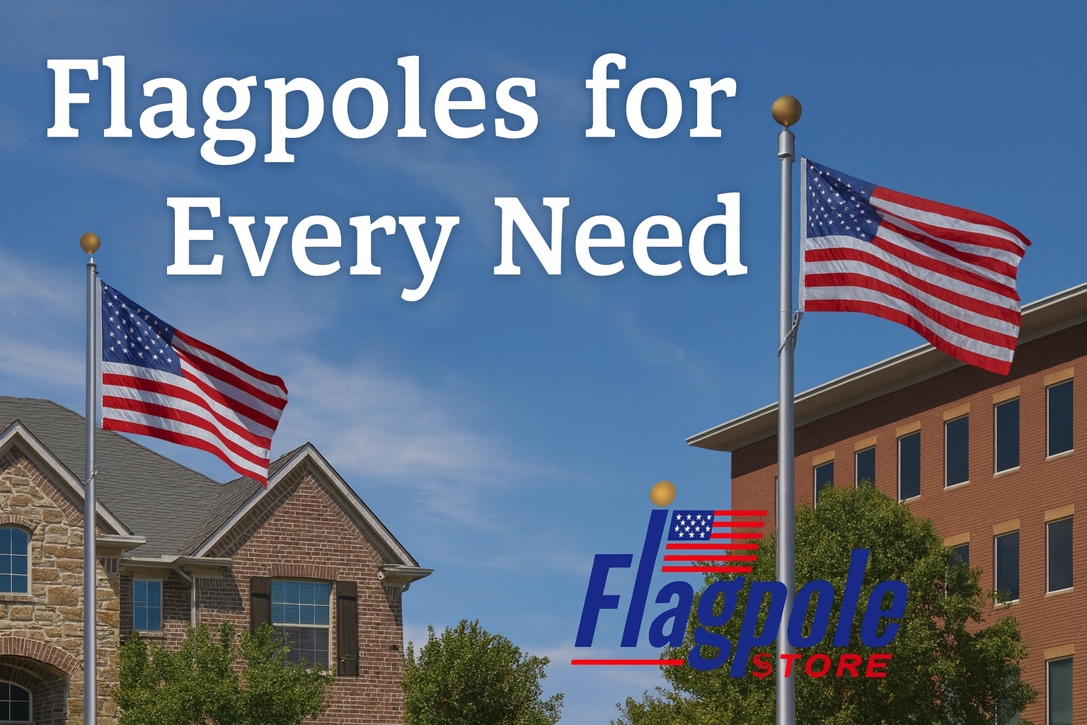 Flagpole Banner saying "Flagpole For Every Need".