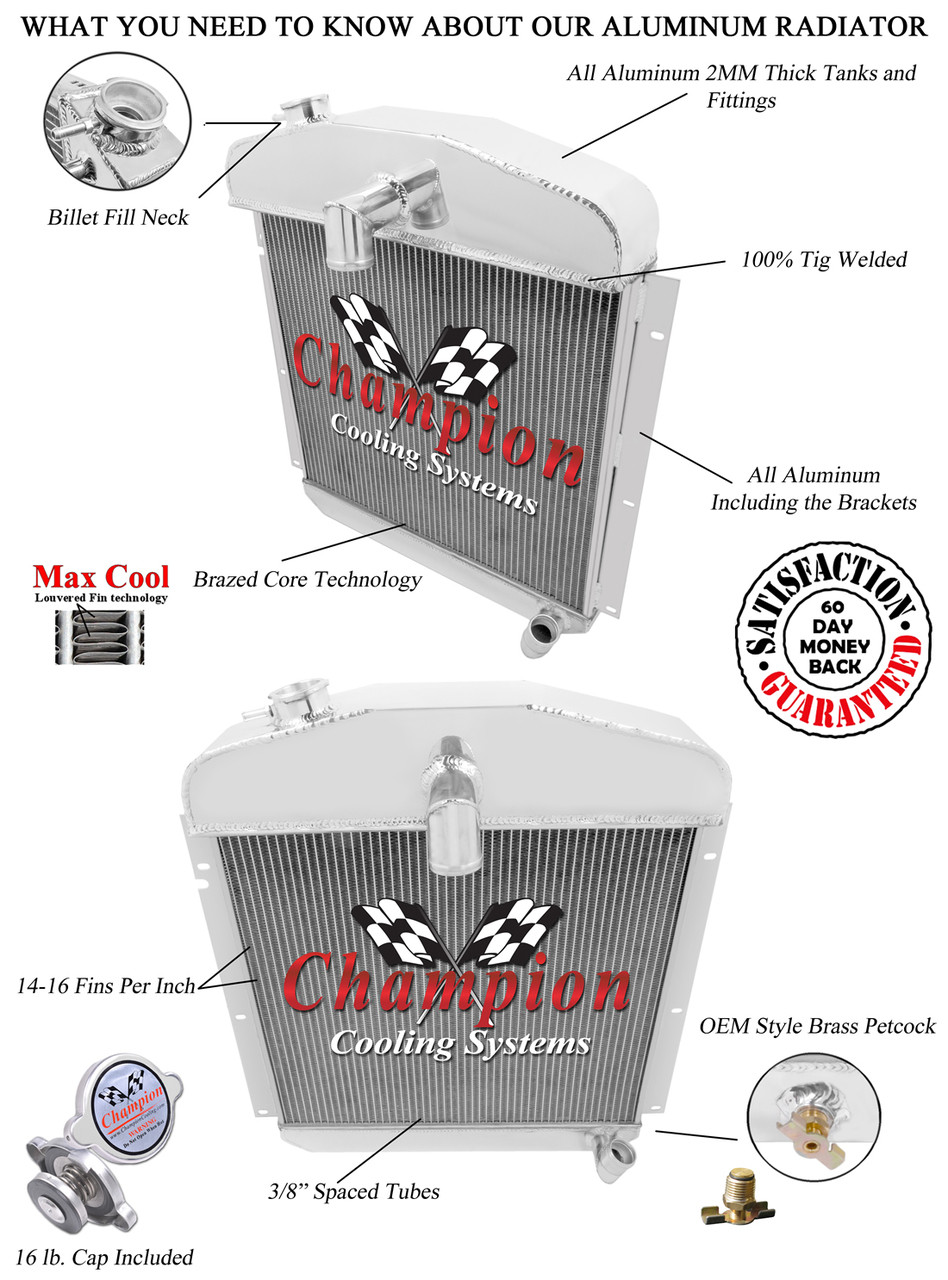 1949 Plymouth Special Deluxe All Aluminum Radiator - Reliable Radiator