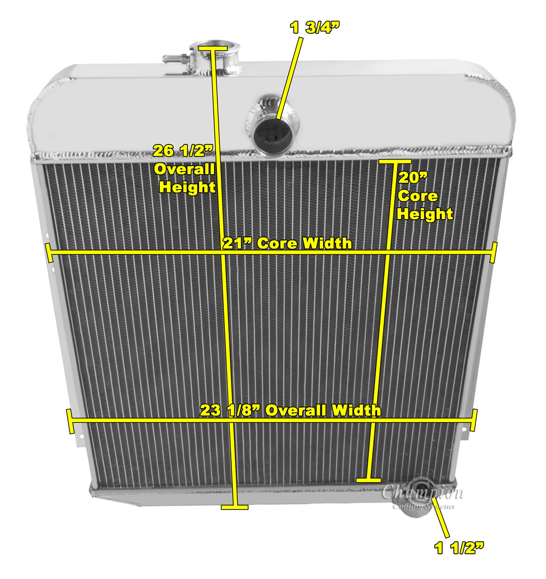 1949-1950 Plymouth Deluxe All Aluminum Radiator - Reliable Radiator