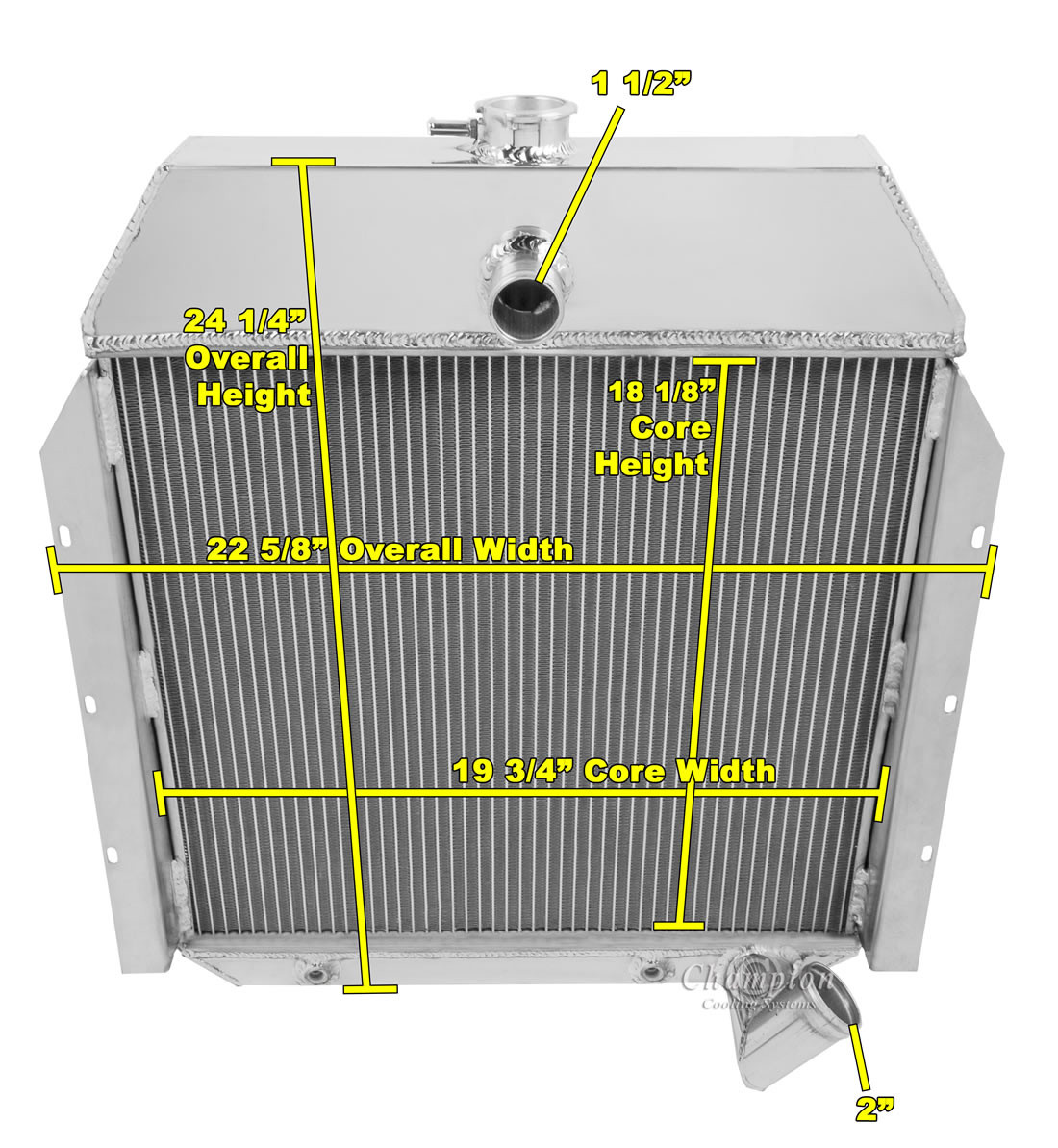 1947-1949 International KB1 All Aluminum Radiator - Reliable Radiator