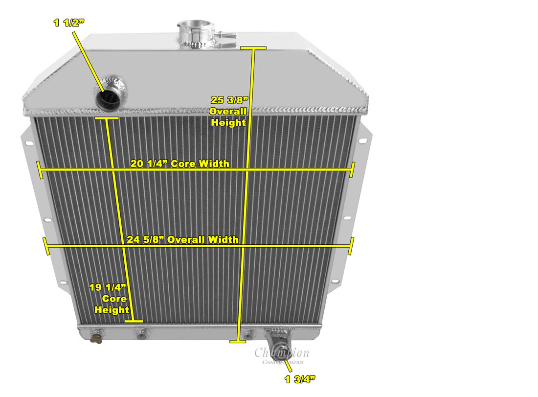 1949-1952 Ford Custom All Aluminum Radiator - Reliable Radiator