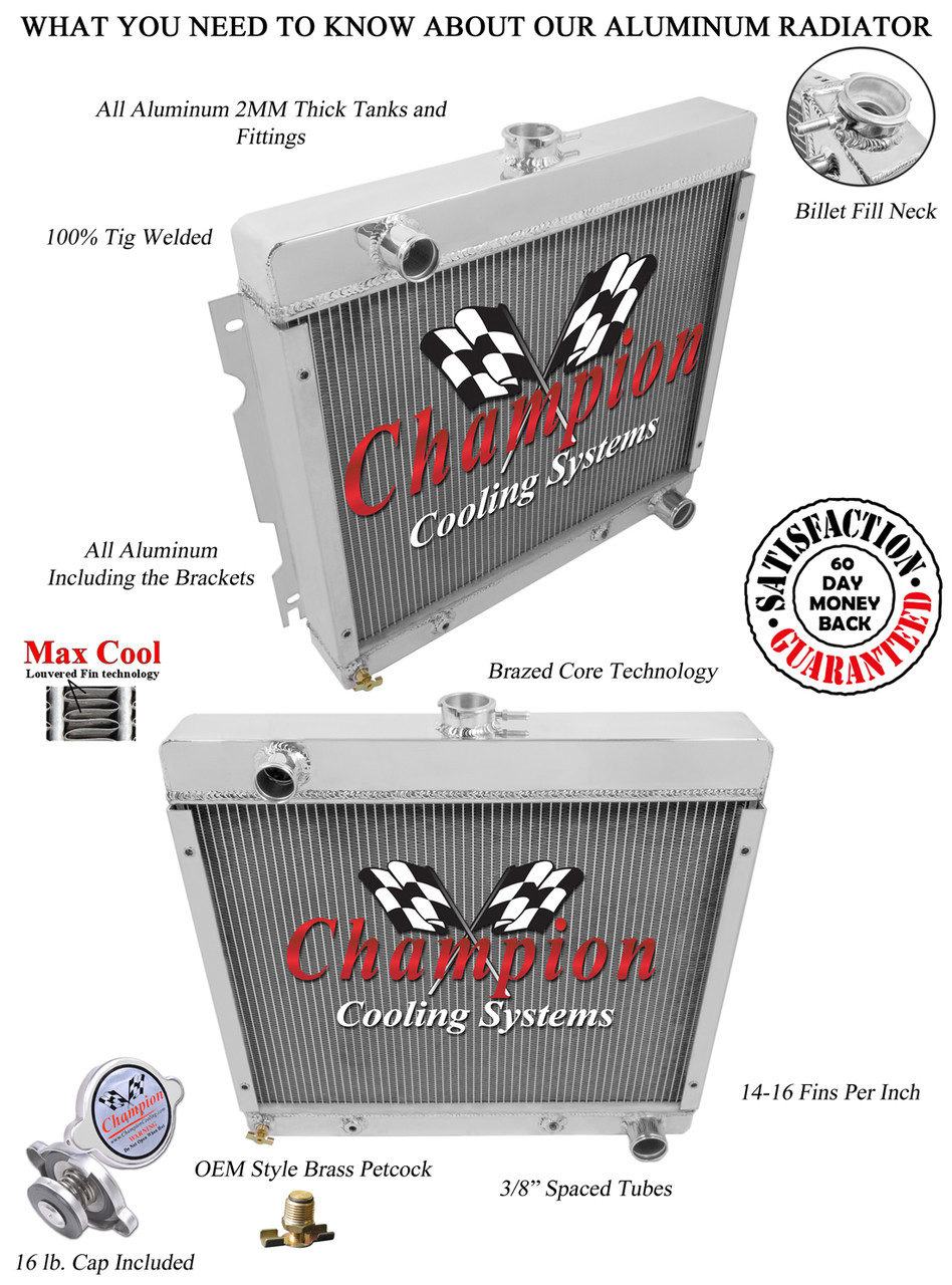 1971-1972 Plymouth Valiant All Aluminum Radiator - Reliable Radiator