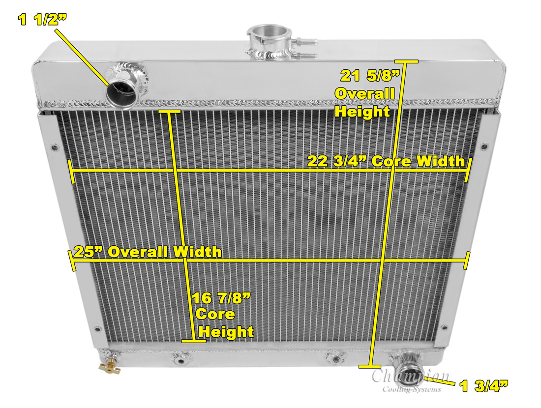 1971-1972 Plymouth Valiant All Aluminum Radiator - Reliable Radiator