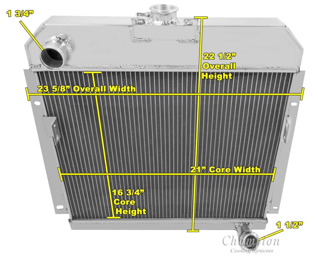 1953-1954 Dodge Coronet All Aluminum Radiator - Reliable Radiator