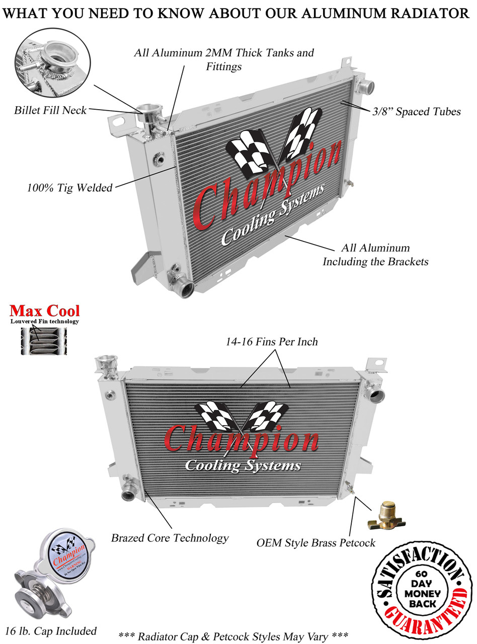 1985-1997 For Ford F-350 All Aluminum Radiator - Reliable Radiator