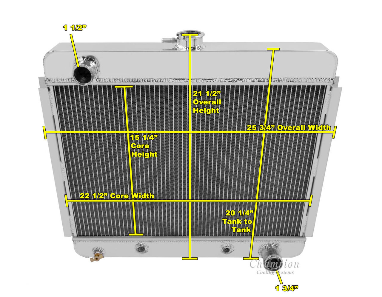 1966-1967 Chevrolet Chevy Nova All Aluminum Radiator - Reliable Radiator