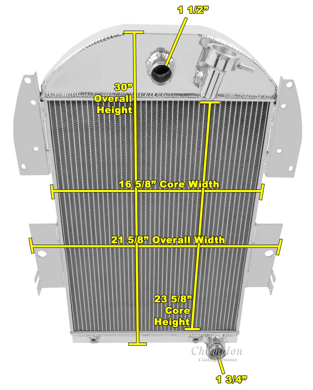 1934-1936 Chevrolet Pickup 6Cyl All Aluminum Radiator - Reliable Radiator