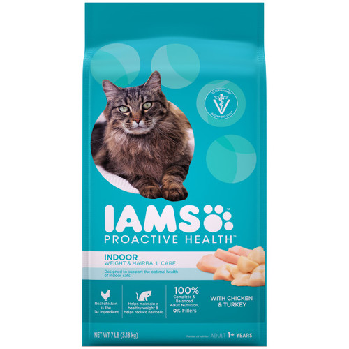 IAMS Proactive Health Indoor Weight & Hairball Care Adult Chicken & Turkey Dry Cat Food