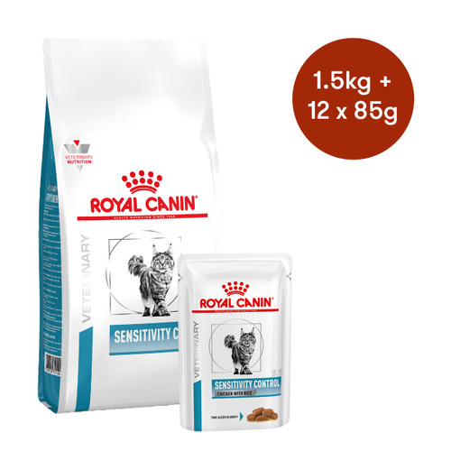 Royal Canin Vet Sensitivity Control Dry + Wet Cat Food Bundle