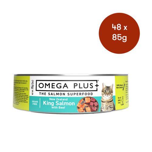 Omega Plus King Salmon with Beef Wet Cat Food Bulk Bundle