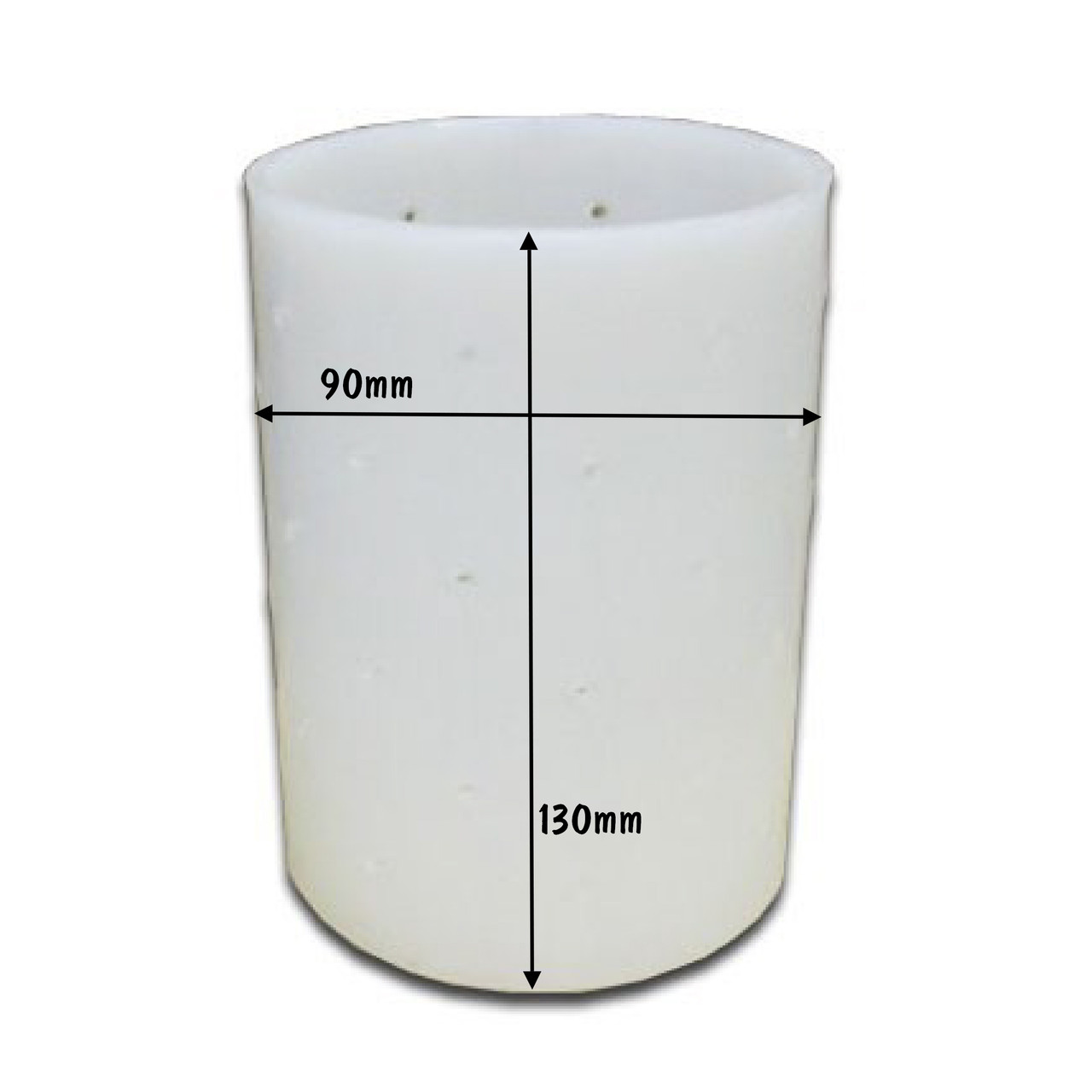 Cheese Making Mould 8 – Open Ended Cylinder For Rolled Cheeses (Plastic, White)
