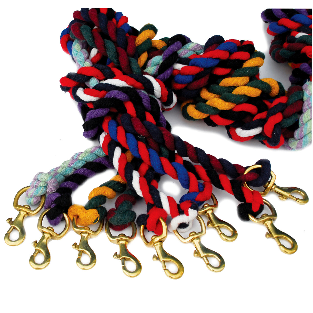 Dangling Lead Rope Rhinegold Twisted Cotton Lead Rope with Brass Trigger Clip - Homestead ...