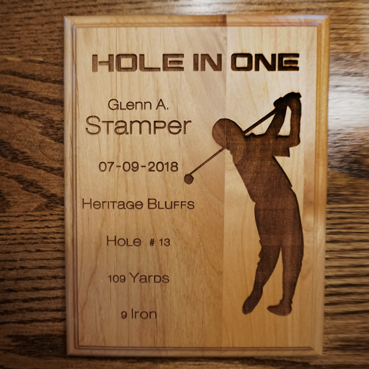 Hole in One Plaque Laser Engraved Golf Plaques