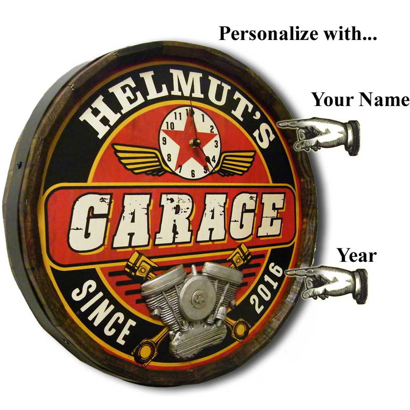 Garage Clock Vintage Quarter Barrel Sign Personalized Northwest Gifts