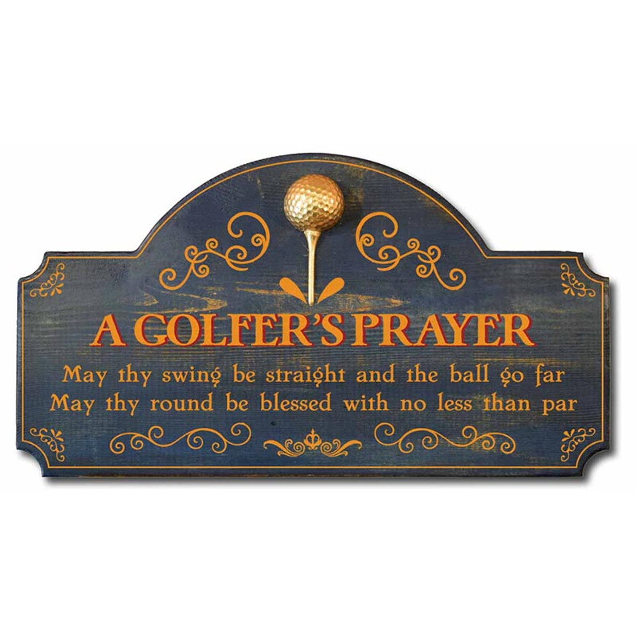 A Golfer's Prayer Vintage Golf Decor Wood Sign with Sculpted