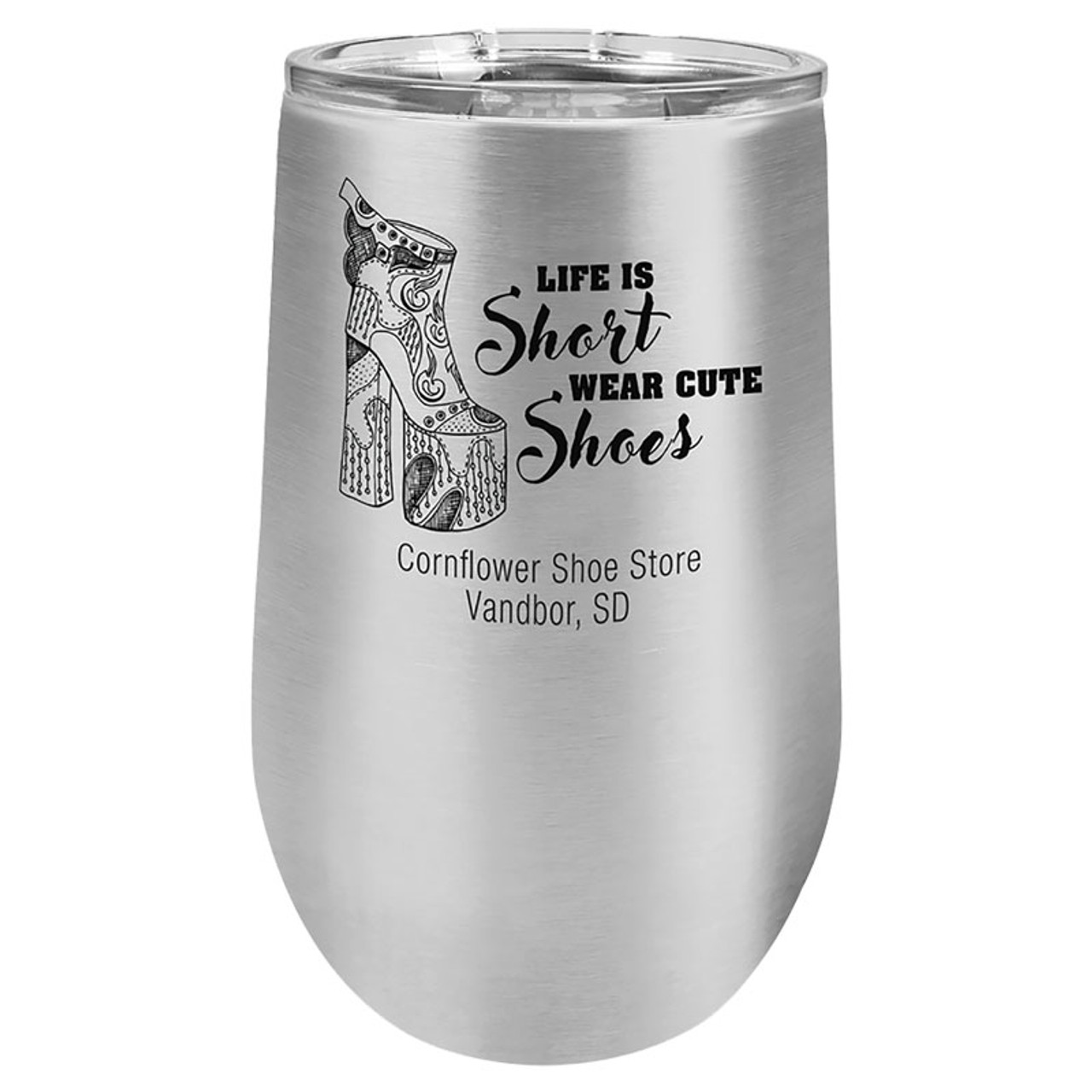 Custom Engraved 16oz Stainless Steel Mug, Design: CUSTOM