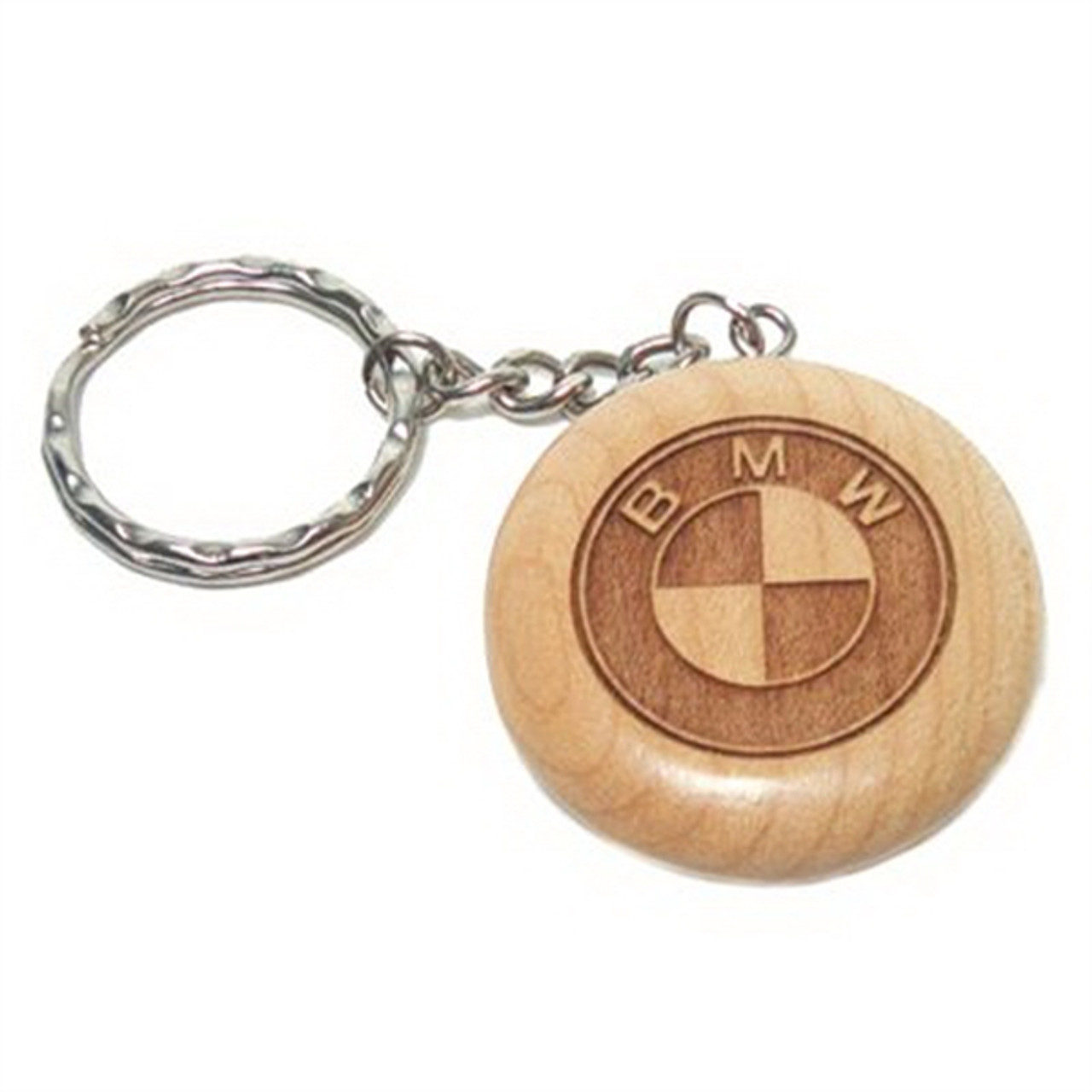 Personalized Leather Round Keytag Logo Keychain