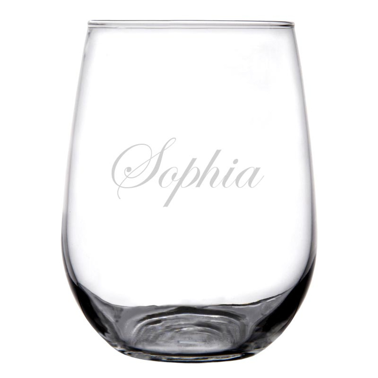 Trendy Script Name Personalized Stemmed Wine Glass